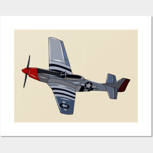 Fighter-bomber cartoon illustration Posters and Art